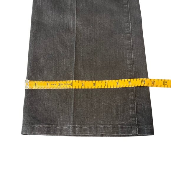 Chicos Size 4 XXL Short Ultimate Fit Barely Flare Leg Jeans Black Platinum Denim - Picture 11 of 11